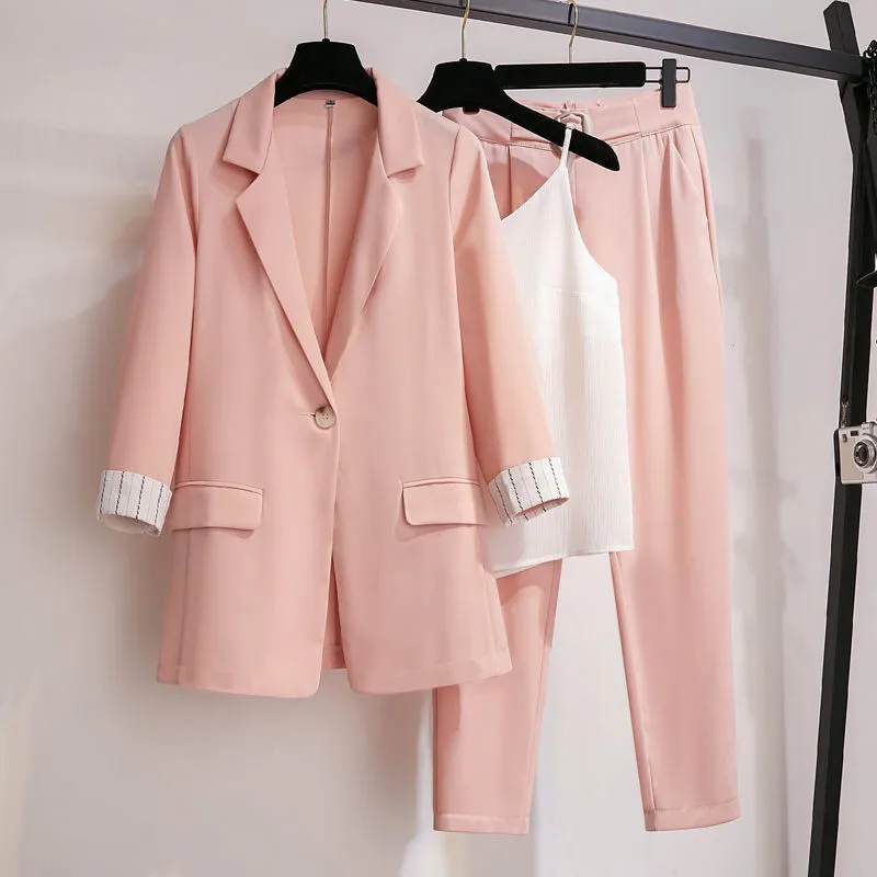 3 Pcs Set Women Office Lady Work Graceful Suit Outfits Daily