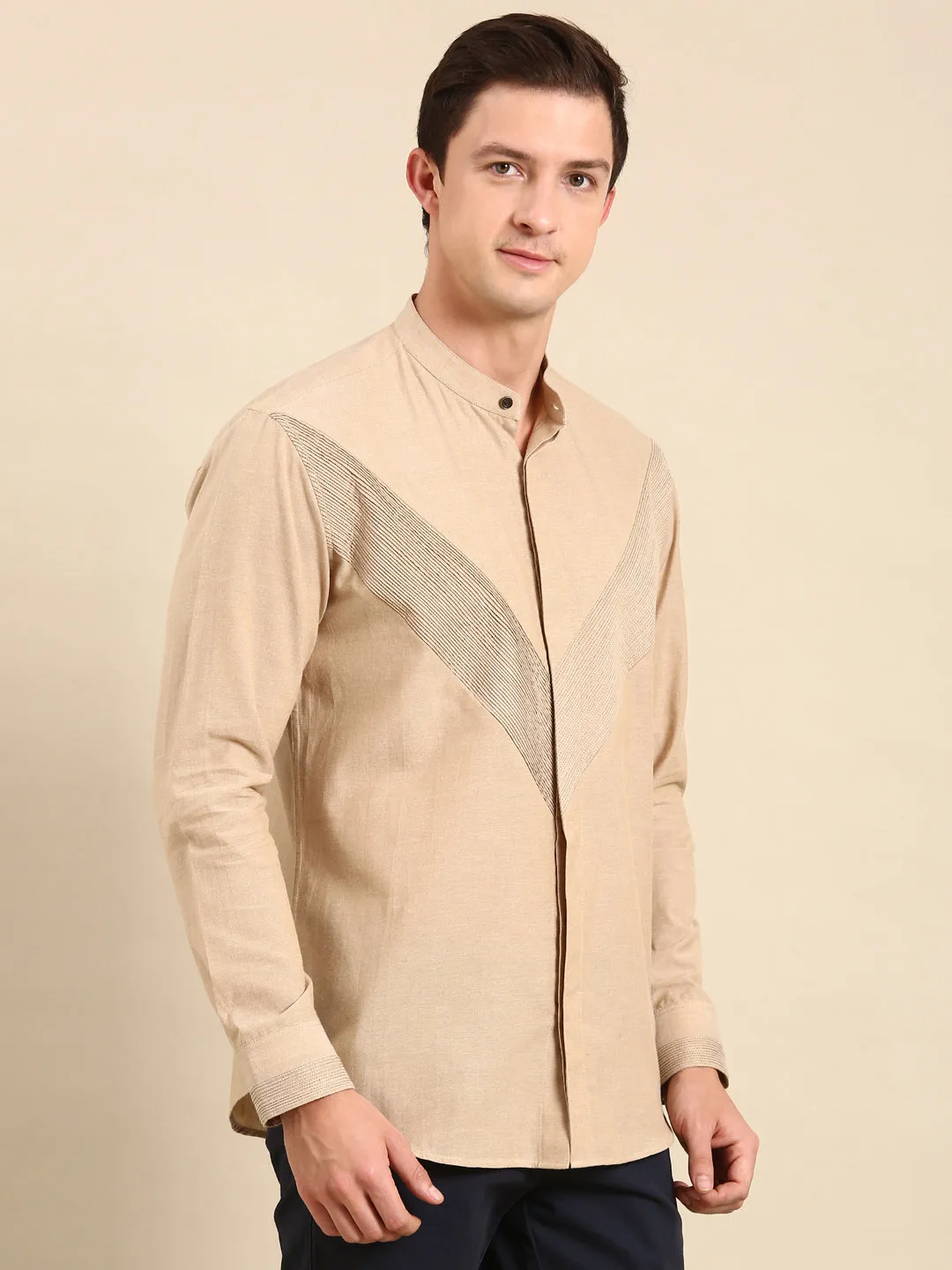 Beige Malai Cotton Shirt - MM0851