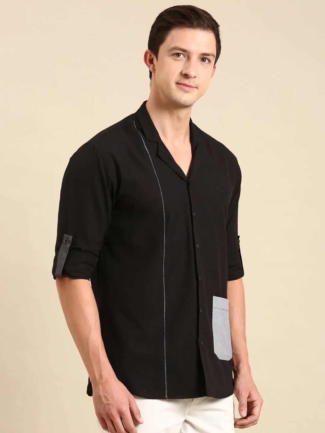 Black Malai Cotton Shirt - MM0855