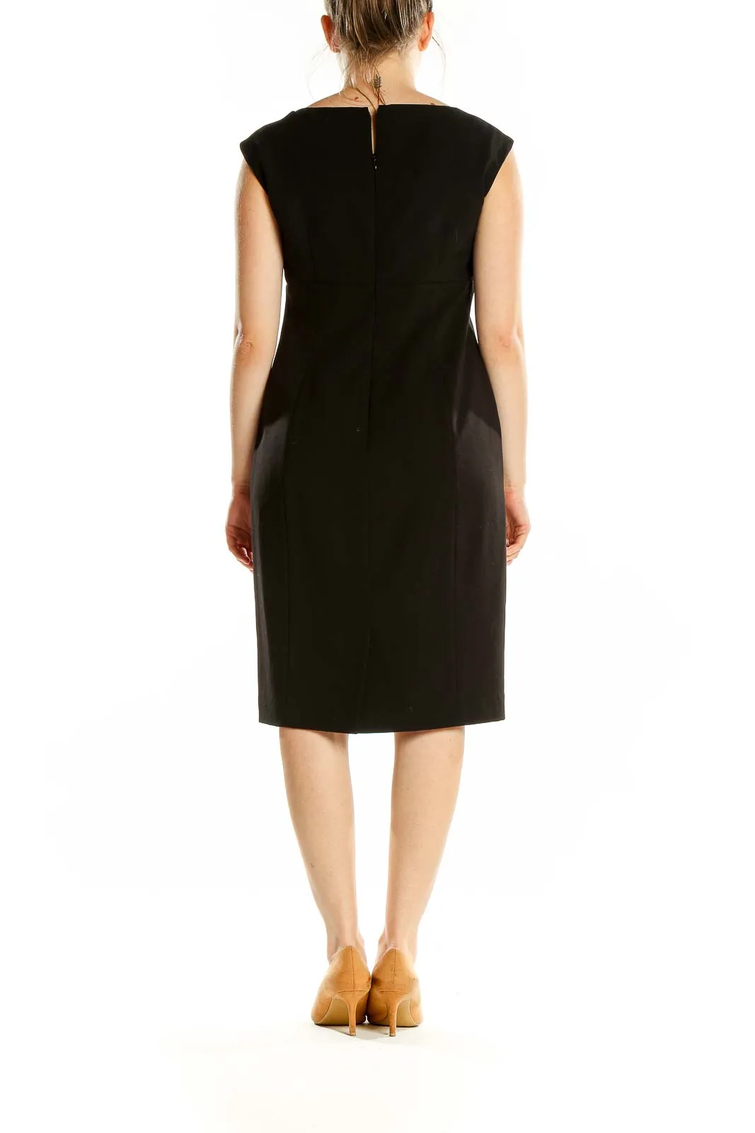 Black Square Neck Sheath Dress