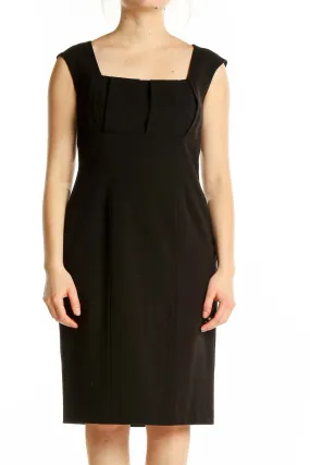 Black Square Neck Sheath Dress