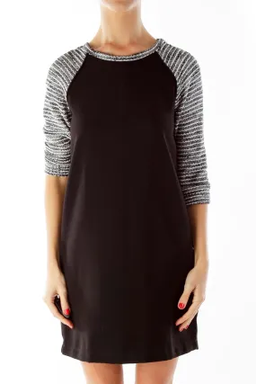 Black White Tweed Work Dress