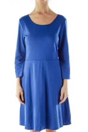 Blue A-Line Work Dress