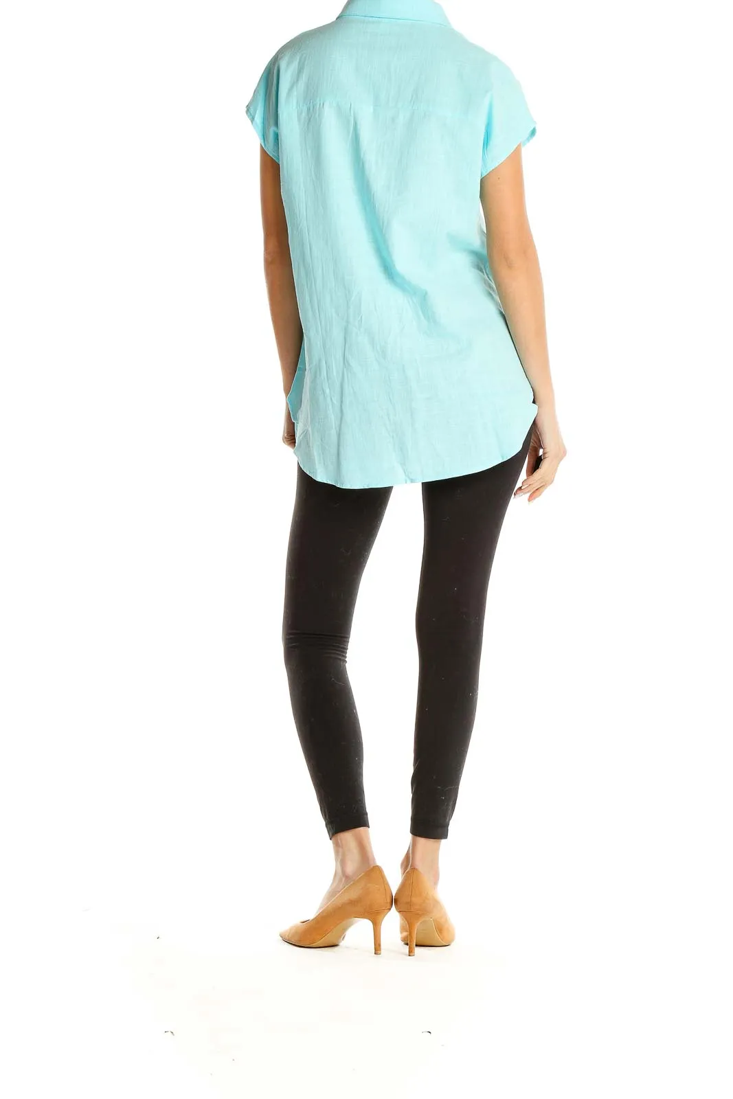 Blue Cotton Formal Top