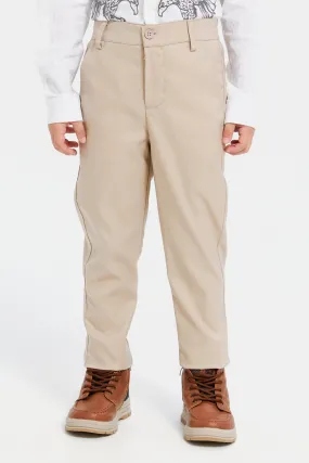 Boys Beige Formal Trouser