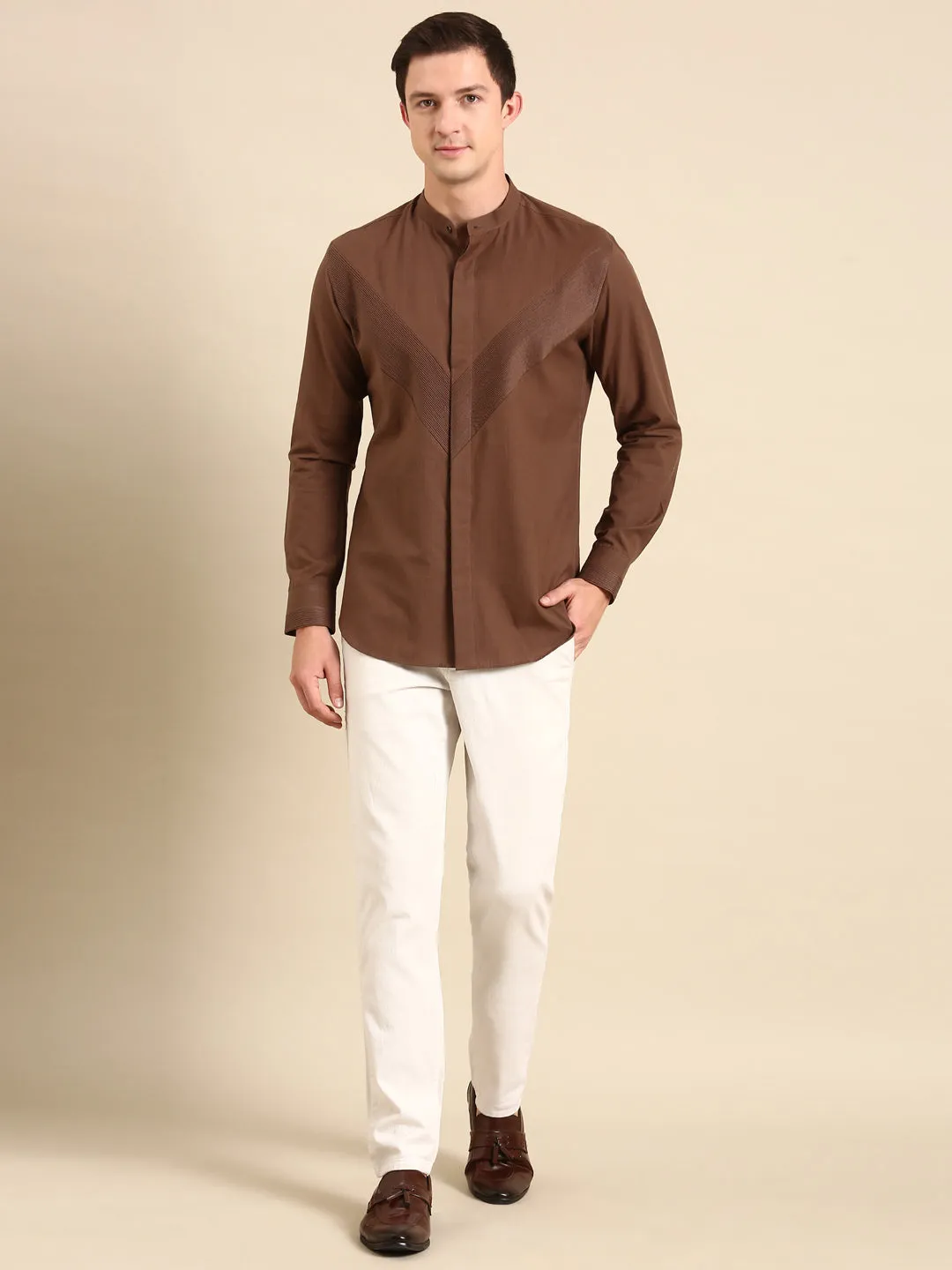 Brown Malai Cotton Shirt - MM0852