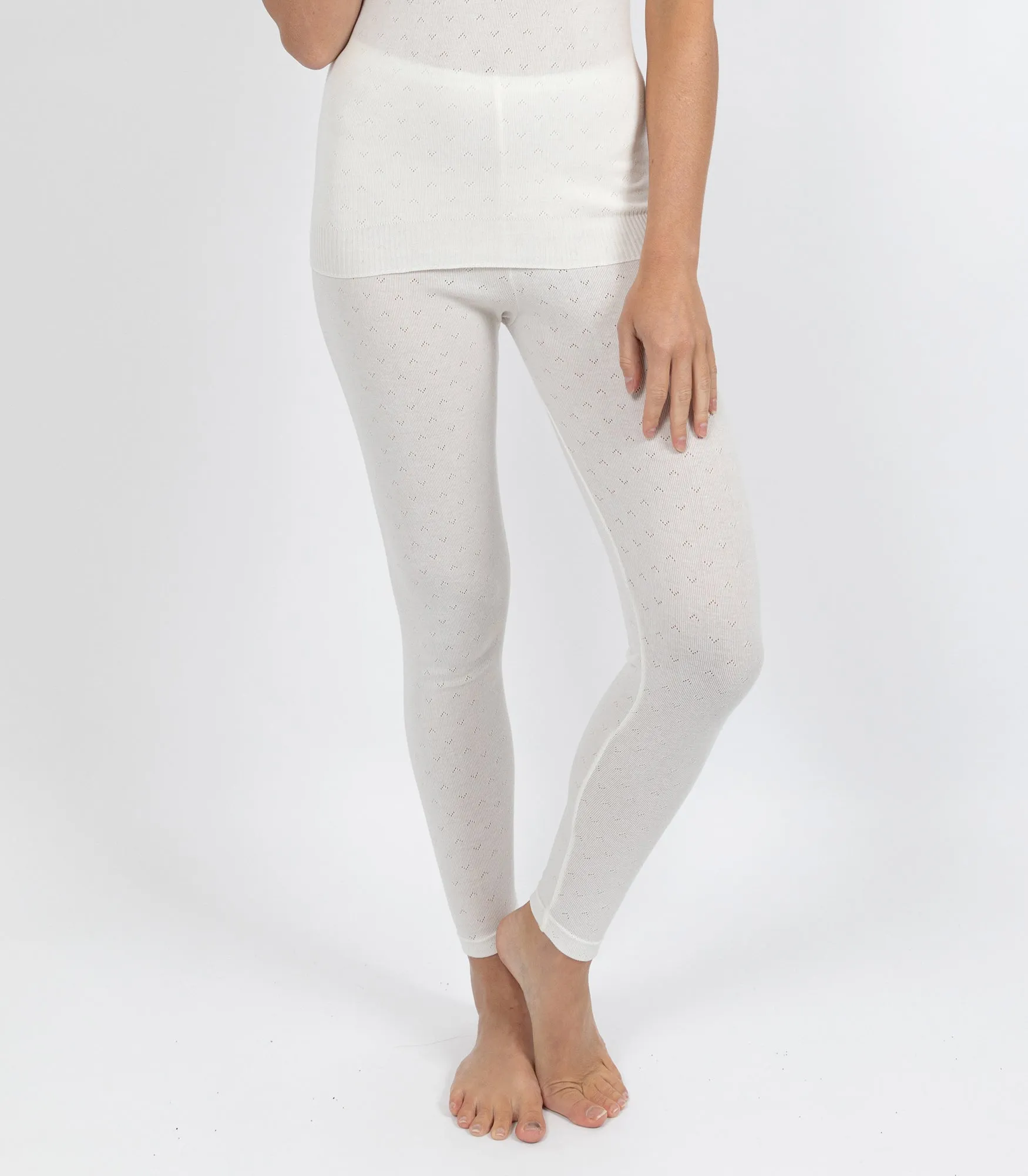 BundleBuy-Thermal Pointelle Seam Free Cami   Leggings Ivory