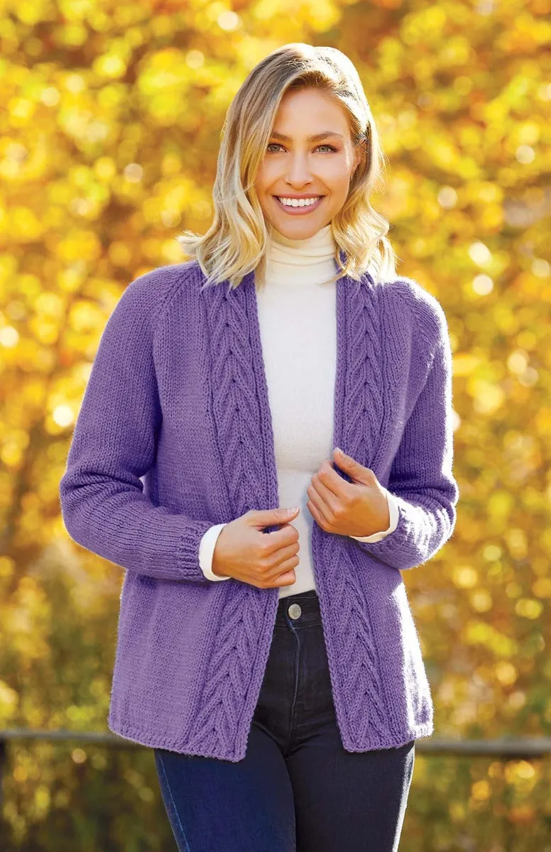 Cabled Trim Cardigan