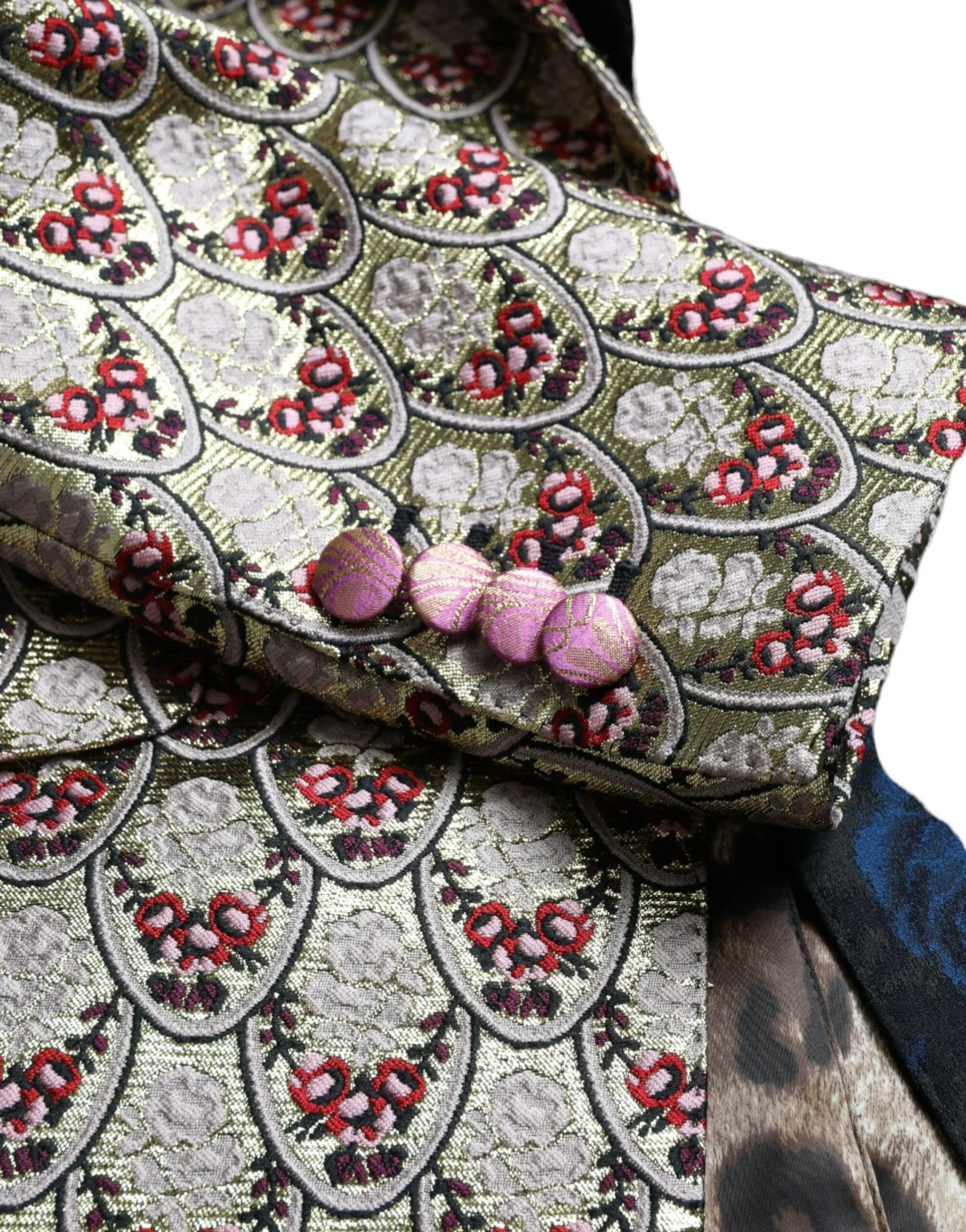 Dolce & Gabbana Multicolor Floral Patchwork Jacquard Jacket