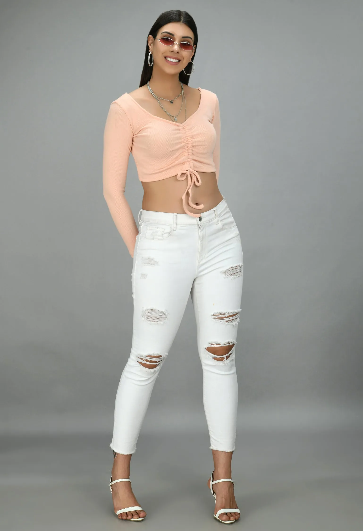 Drawstring Peach Top