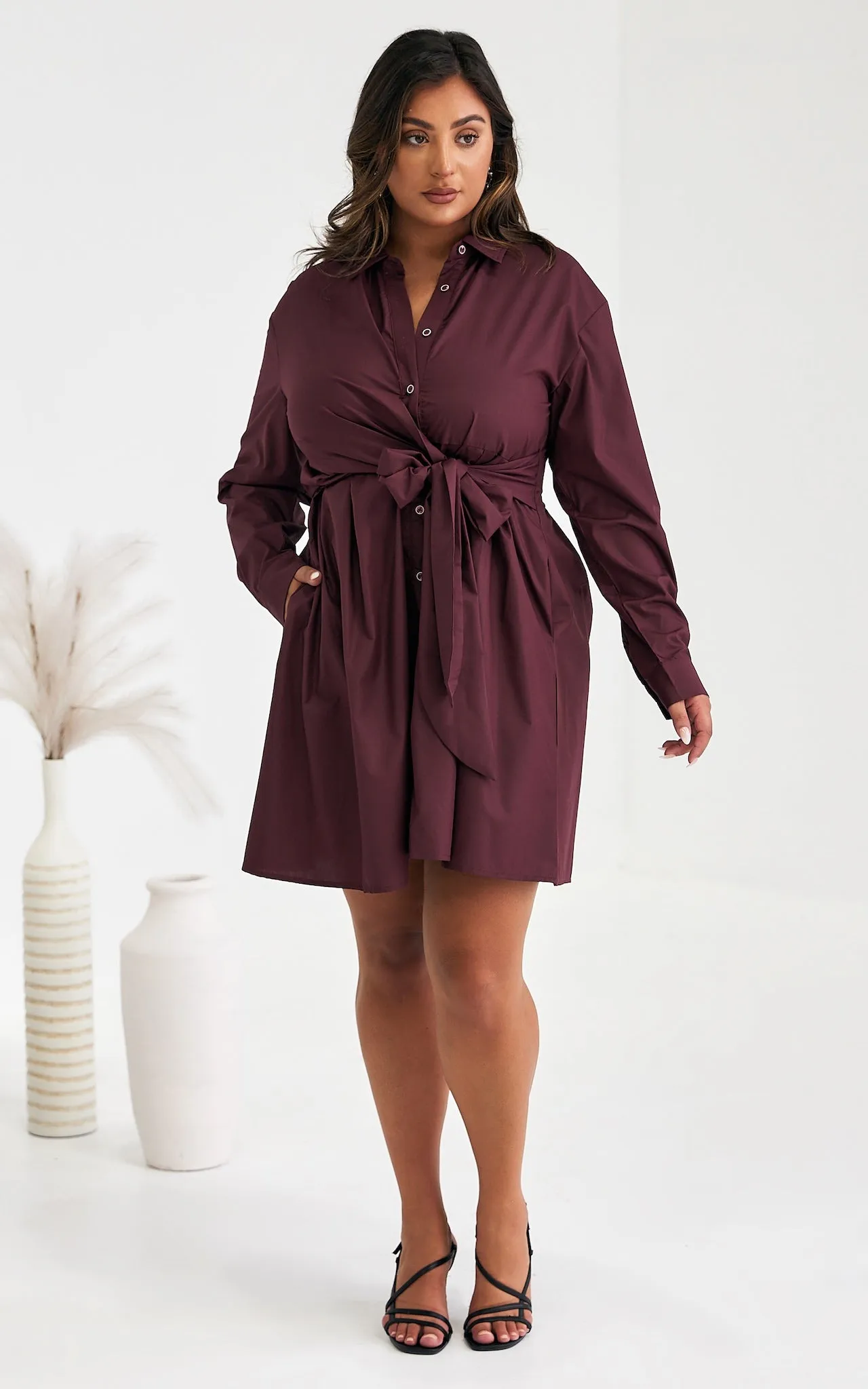 Esther Mini Dress - Burgundy