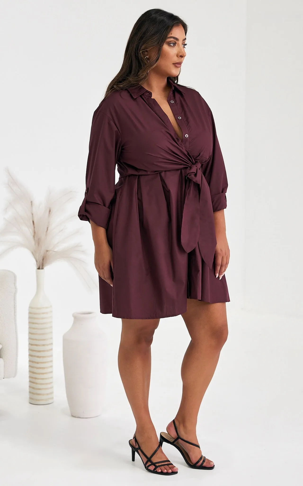 Esther Mini Dress - Burgundy