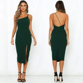 FashionSierra - Women Sleeveless Split Bodycon Dress