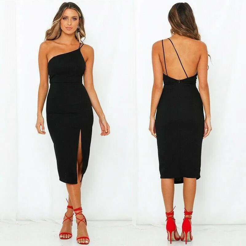 FashionSierra - Women Sleeveless Split Bodycon Dress