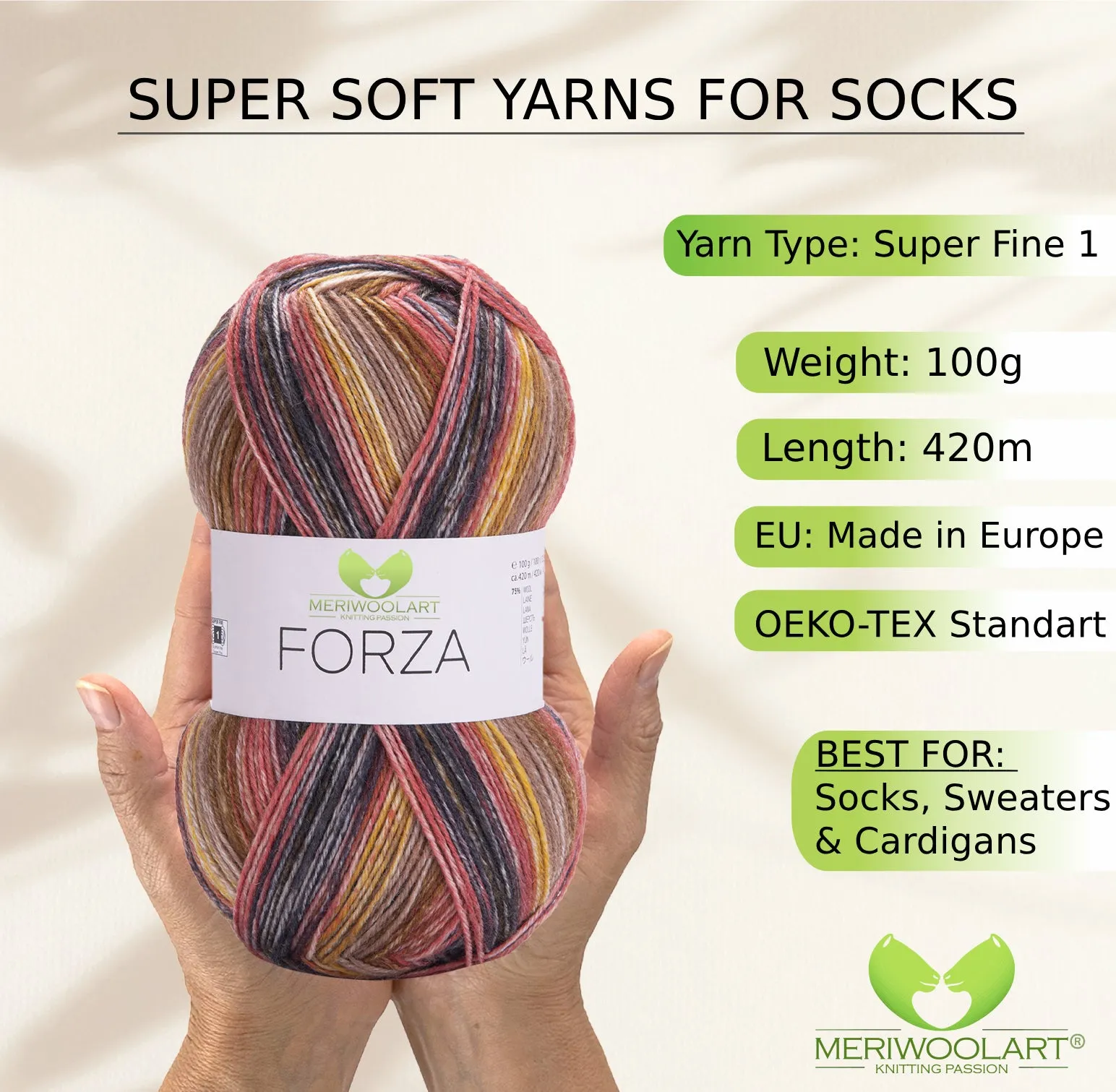 FORZA 2611 WOOL SOCK YARN 100g 420