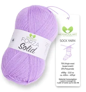 FORZA SOLID PURPLE-4639 WOOL SOCK YARN 100g 420m