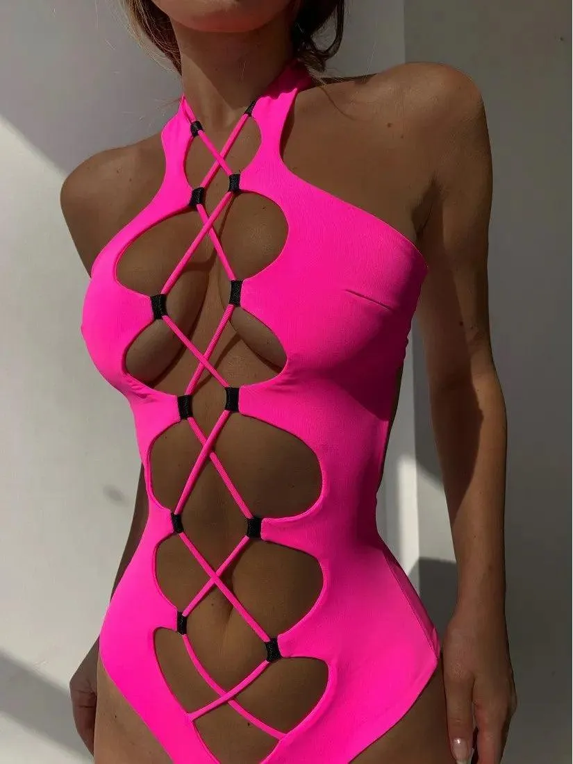 Front Strappy Sexy Bodysuit