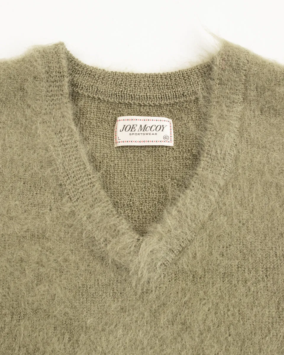 Joe McCoy Mohair V-Neck Sweater - Mint