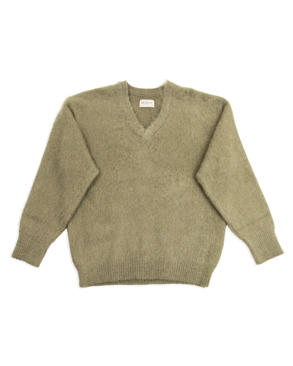 Joe McCoy Mohair V-Neck Sweater - Mint