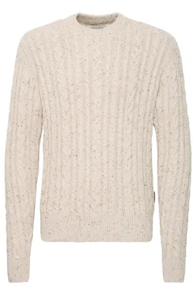 KARL CABLE KNIT CREW NECK SWEATER