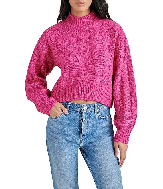 Marcie Cable Knit Mock Neck Sweater