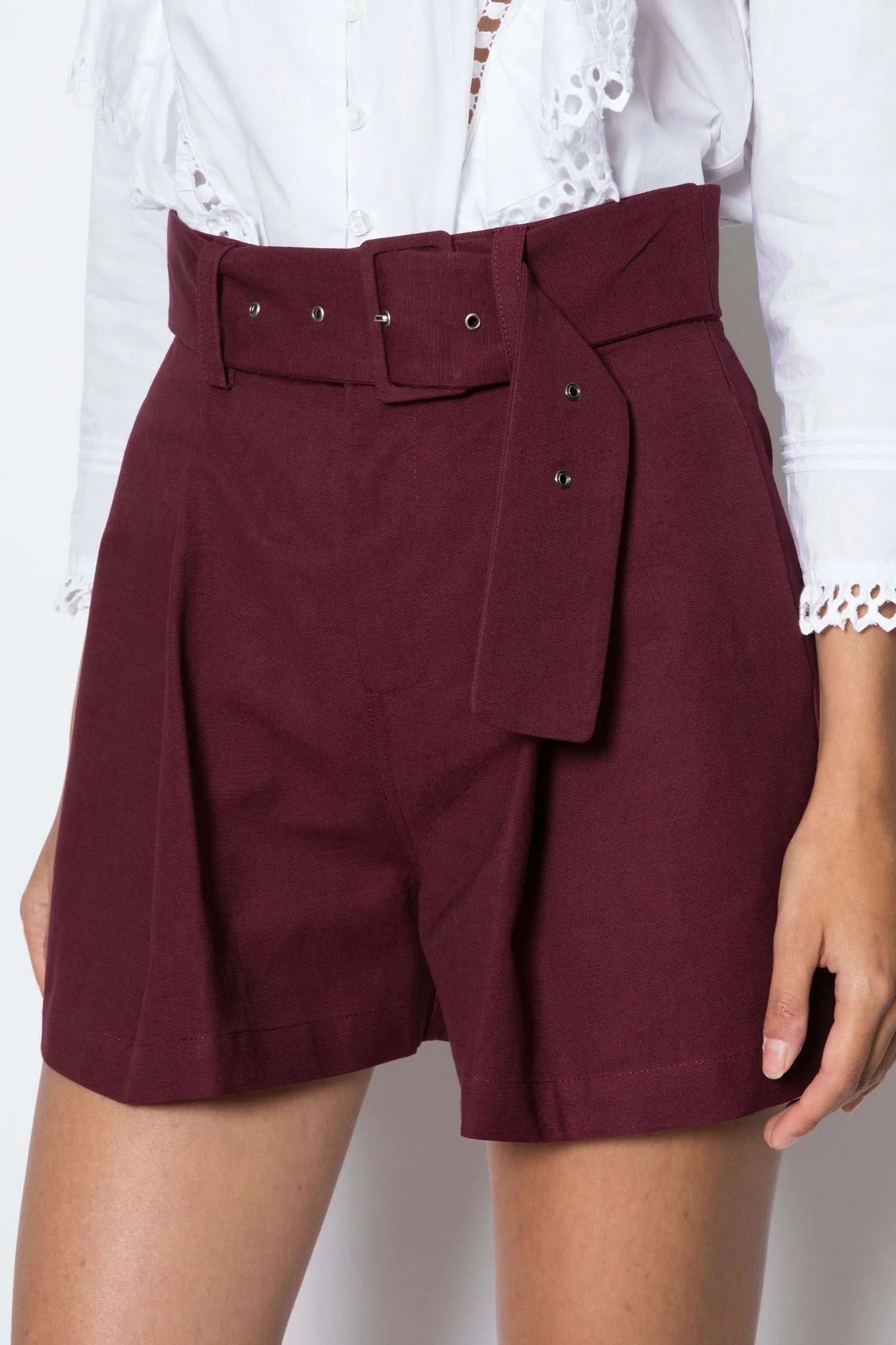 Pleated High-rise Shorts