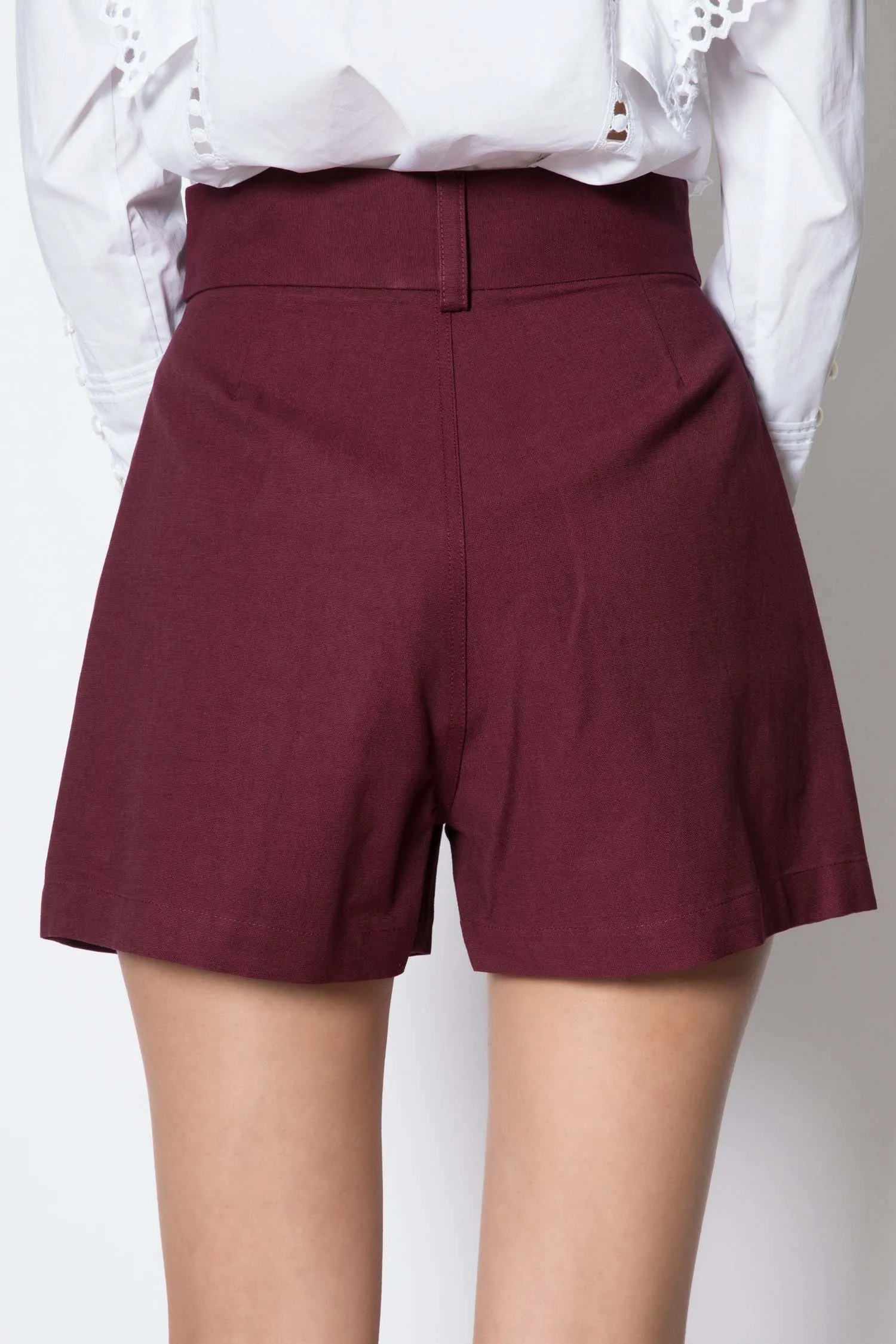 Pleated High-rise Shorts