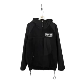 PPFM Nylon Fleece Zip-Up Logo Badge Hooded Jacket