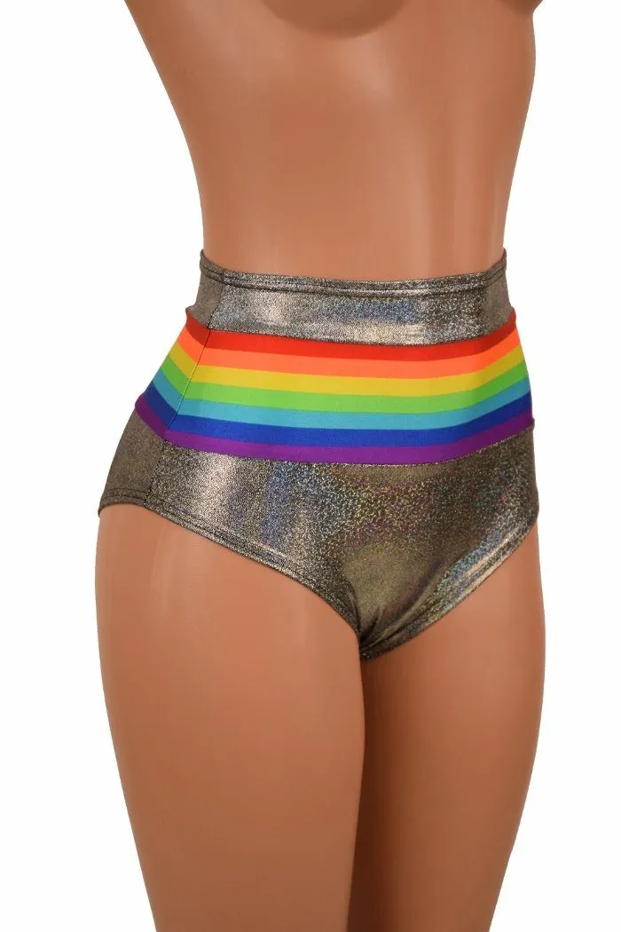 Retro Rainbow High Waist Siren Shorts