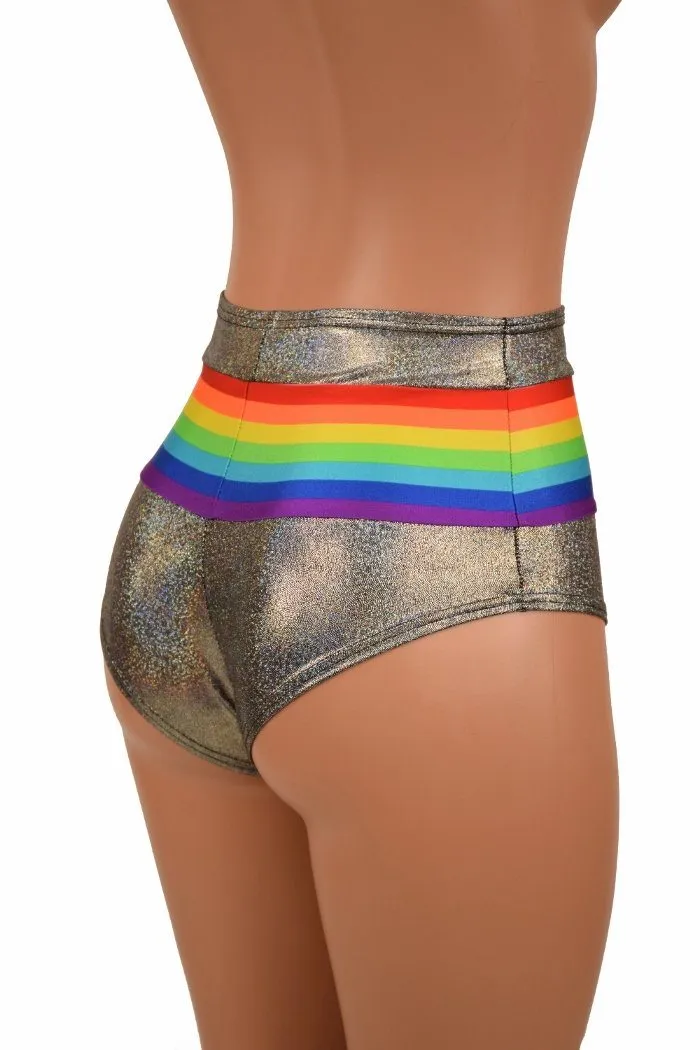 Retro Rainbow High Waist Siren Shorts