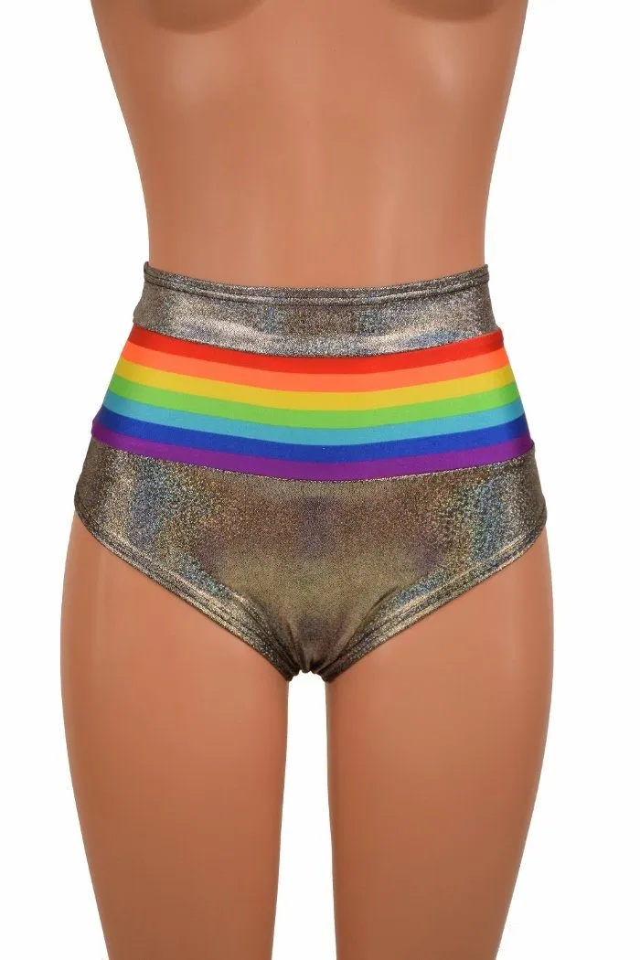 Retro Rainbow High Waist Siren Shorts