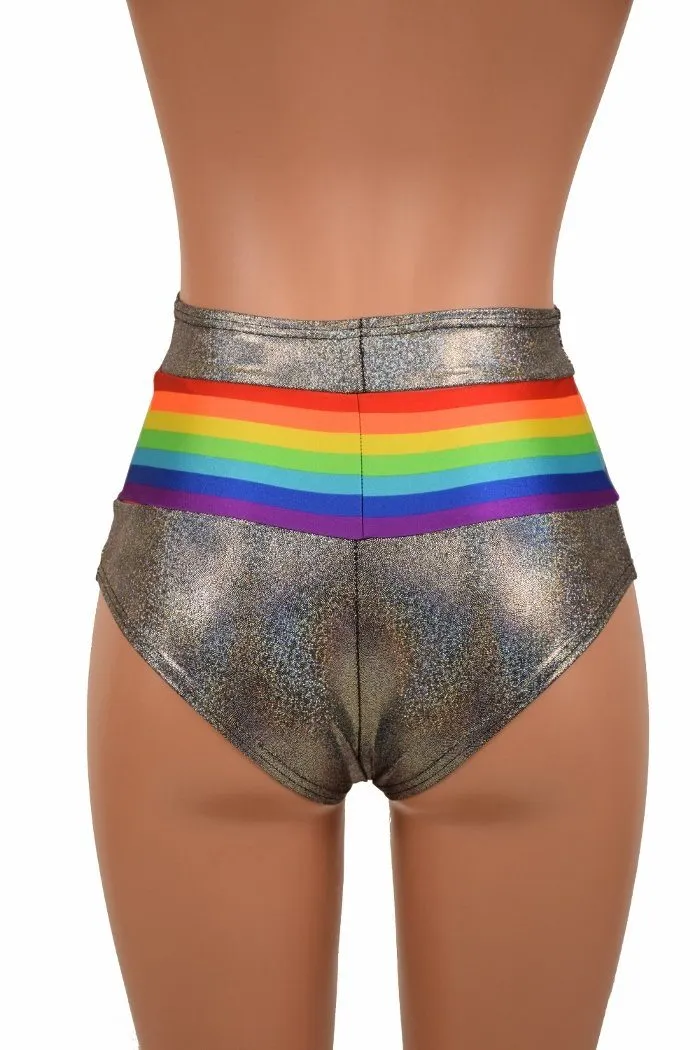 Retro Rainbow High Waist Siren Shorts