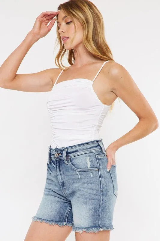 Run Away High Rise Denim Shorts Jeans