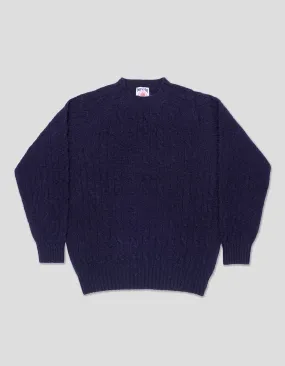 SHAGGY DOG CABLE SWEATER NAVY - CLASSIC FIT