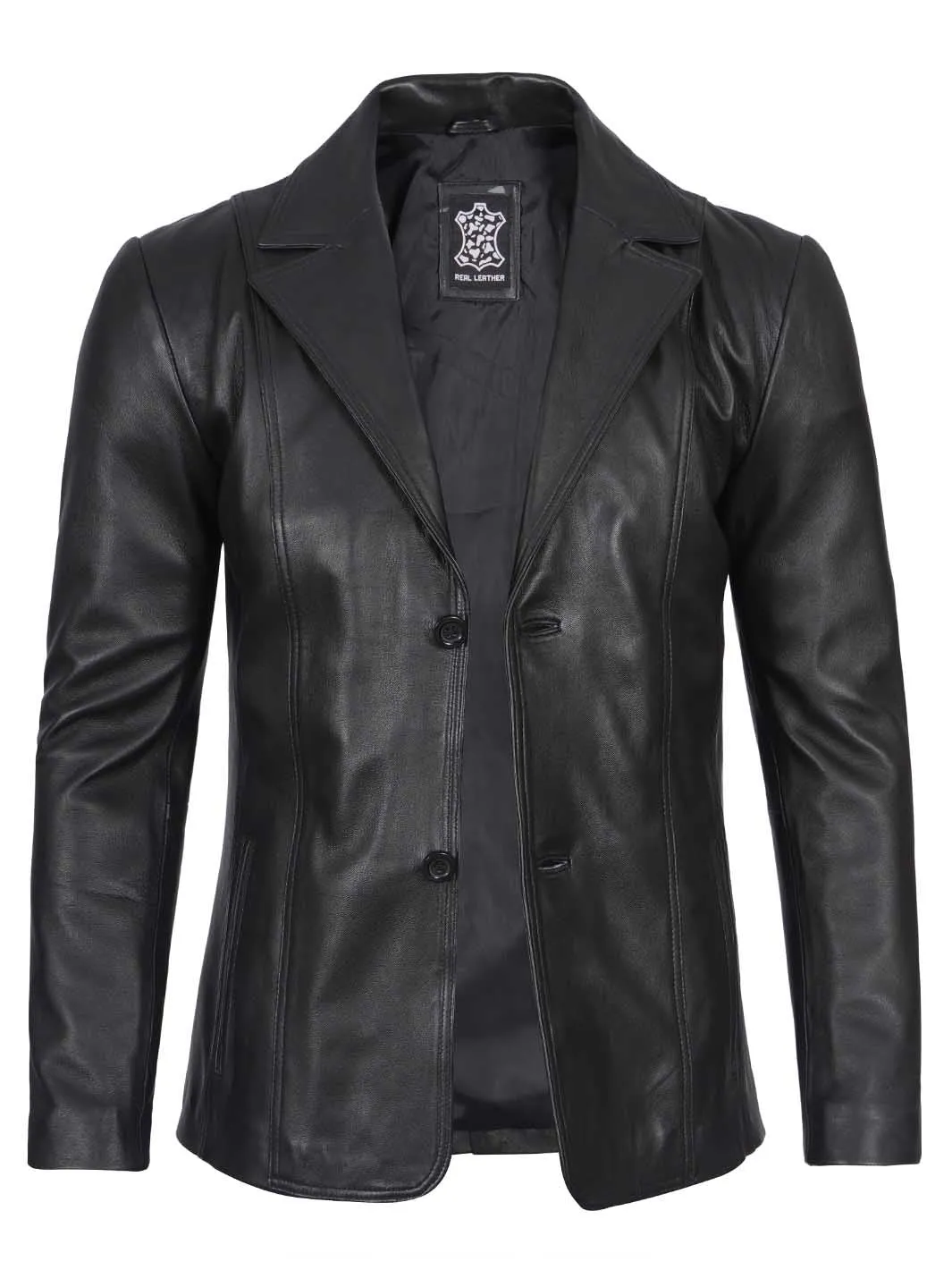 Surrey Men's Black Leather Blazer