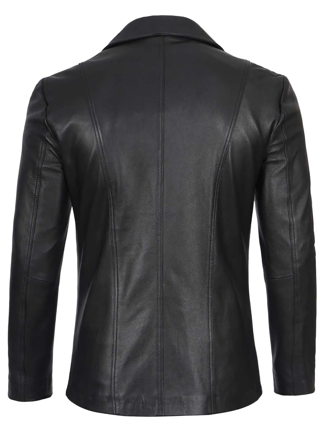 Surrey Men's Black Leather Blazer